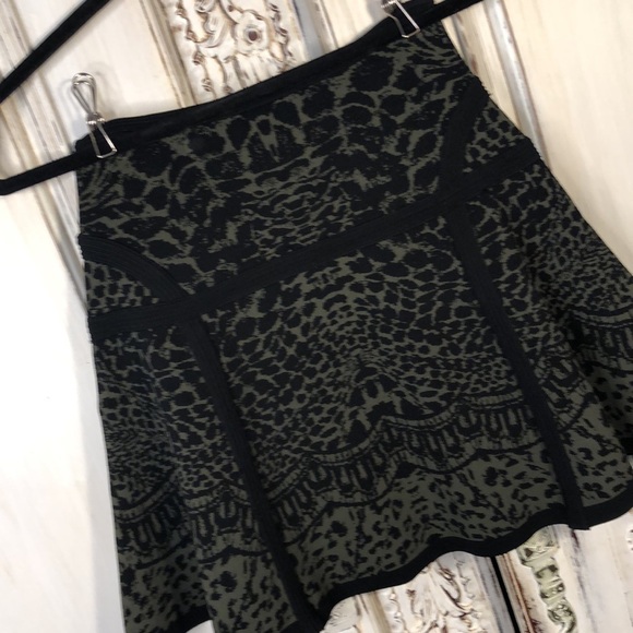 Diane von Furstenberg Heavy Knit Animal and Bordered Print Skater Mini Skirt S\P - Picture 5 of 10